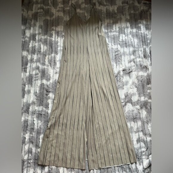 Zara Striped Flowy Jumpsuit with Straps Size Small - Picture 5 of 10
